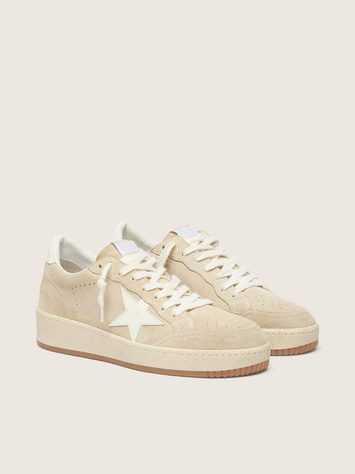 Ball Star in beige suede with white leather star and heel tab