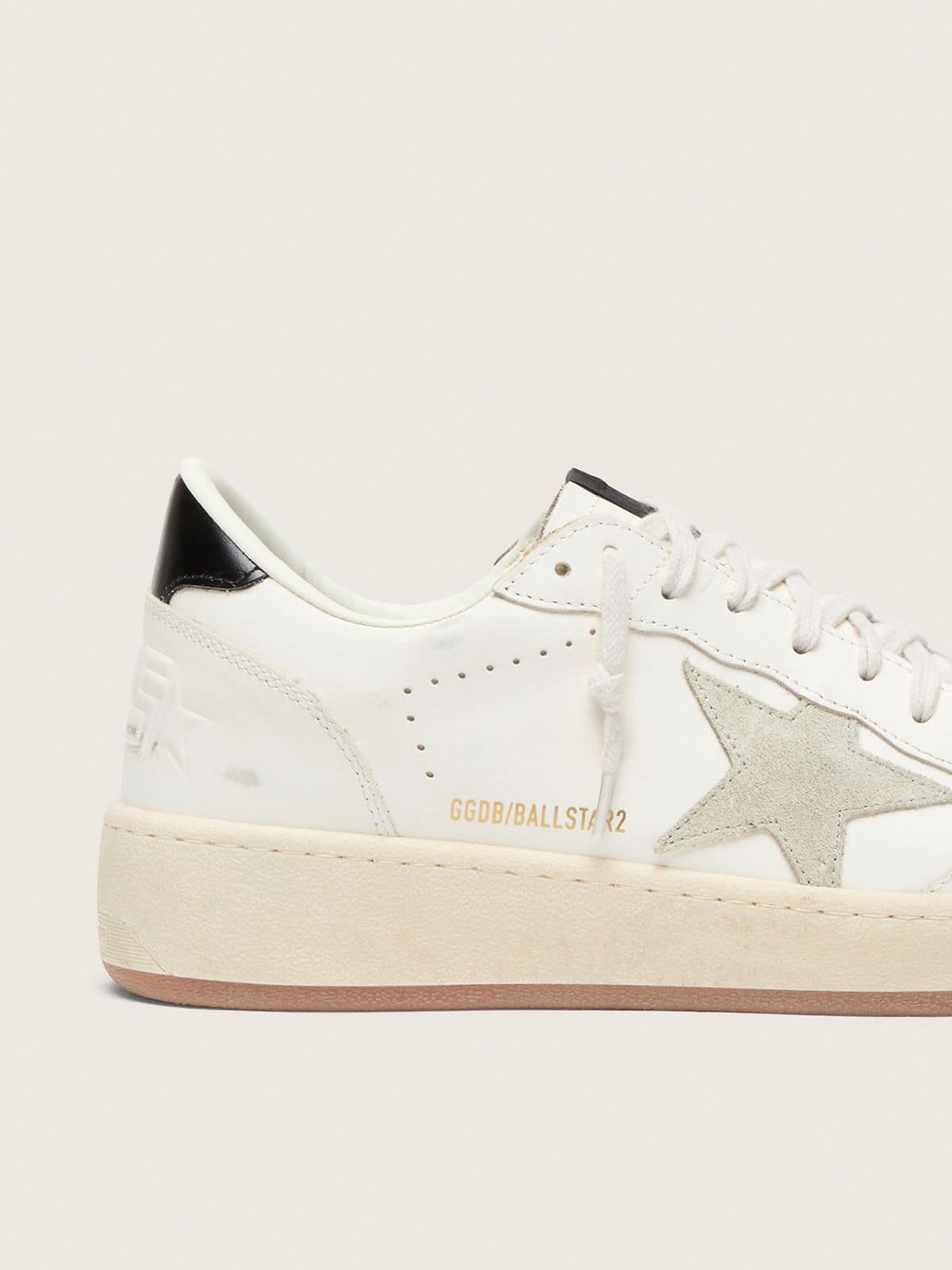 Women's Ball Star with ice-gray suede star and glossy black leather heel tab