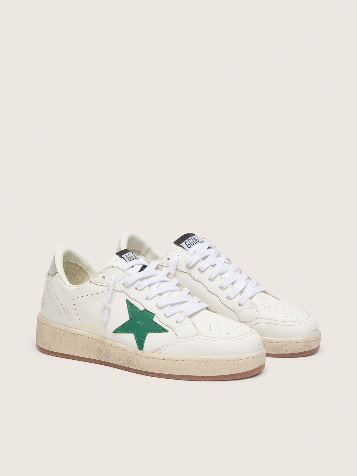 Women's Ball Star with green leather star and metallic leather heel tab