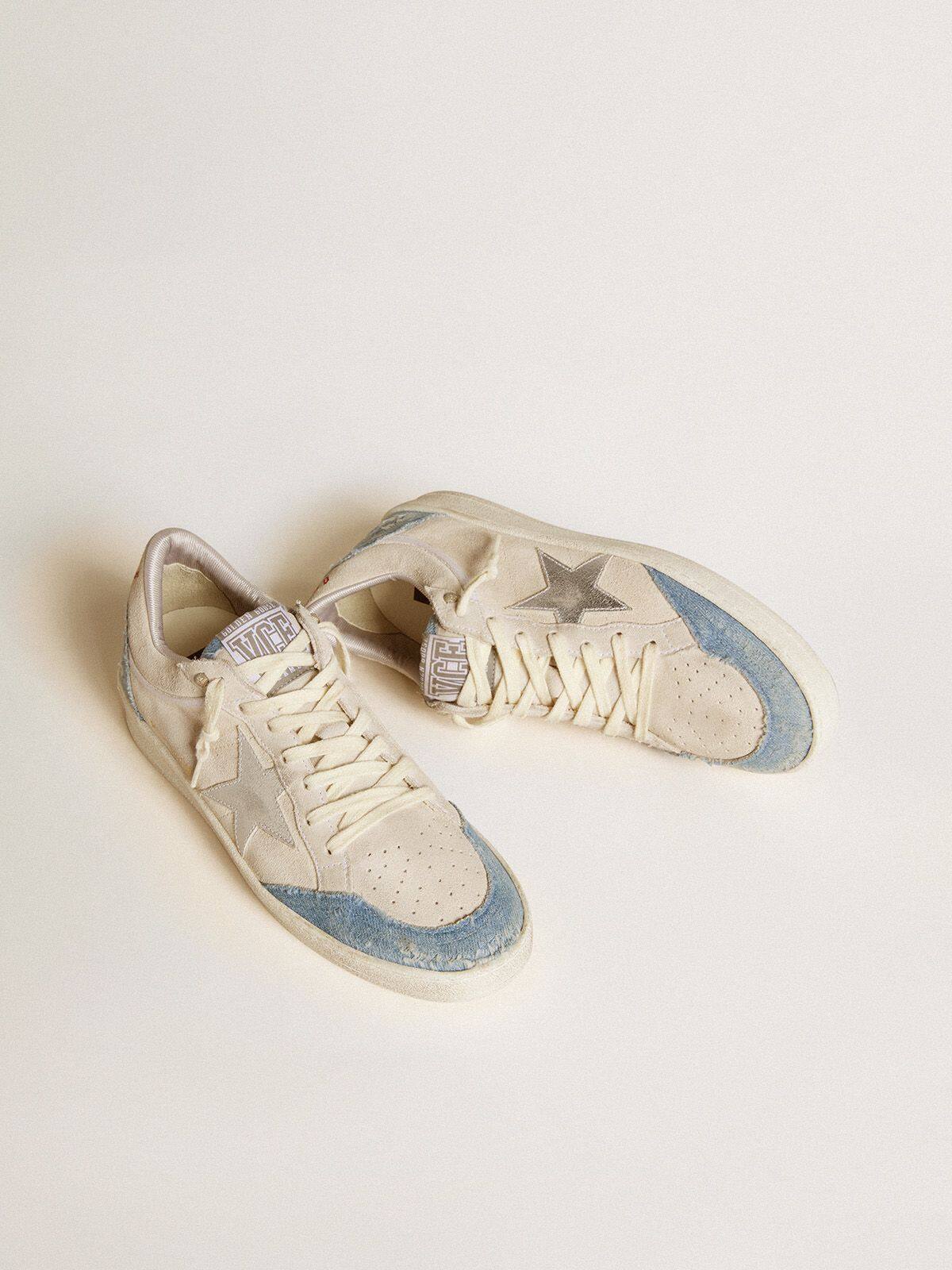 Ball Star LTD in suede with metallic leather star and denim inserts
