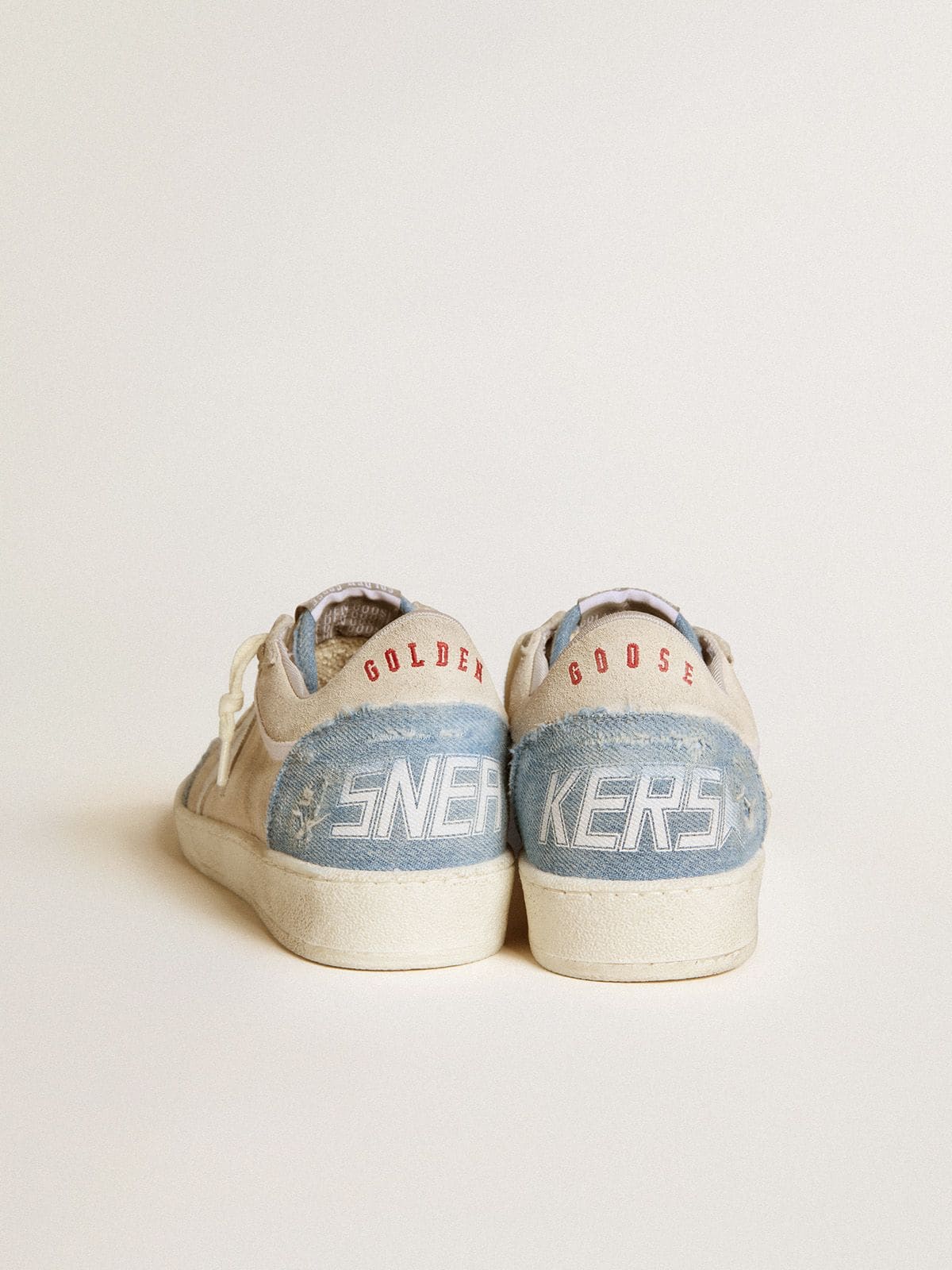Ball Star LTD in suede with metallic leather star and denim inserts