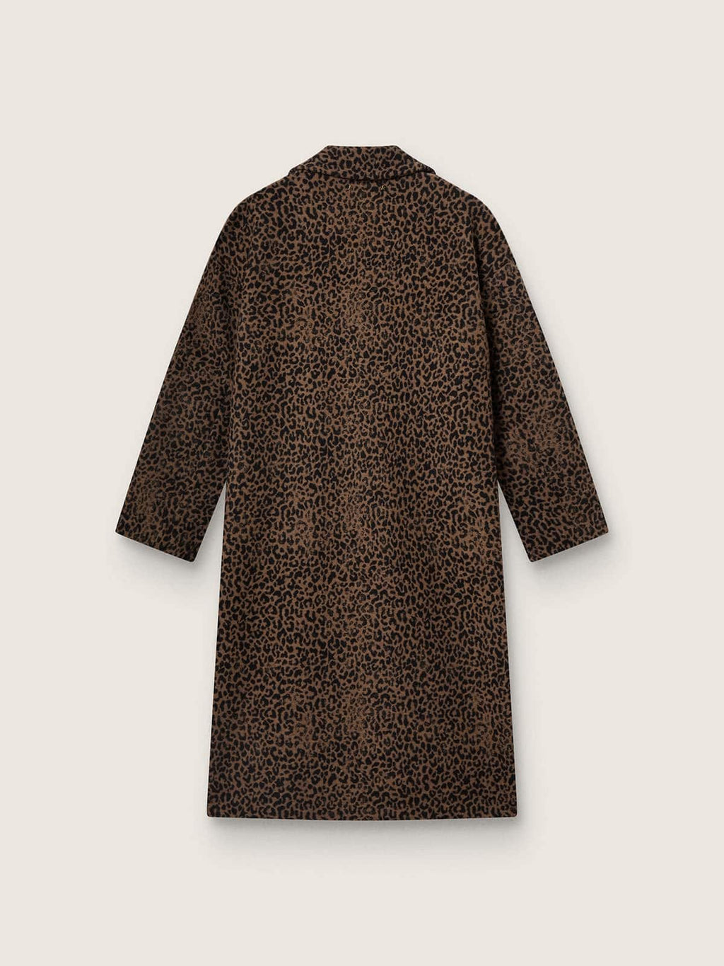 Women's single-breasted cocoon coat in wool with jacquard motif