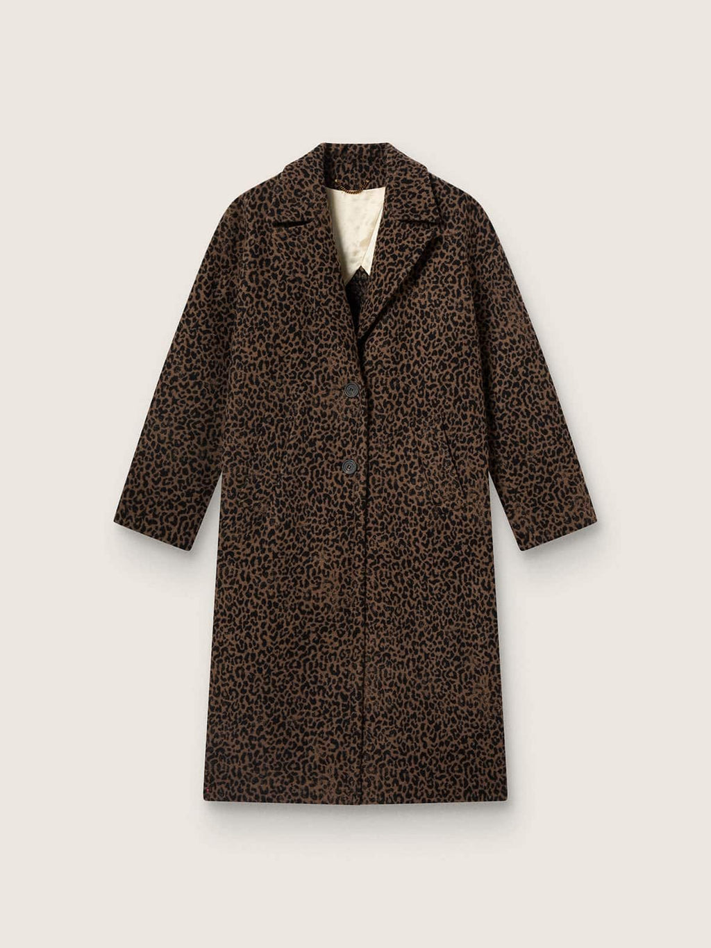 Women's single-breasted cocoon coat in wool with jacquard motif