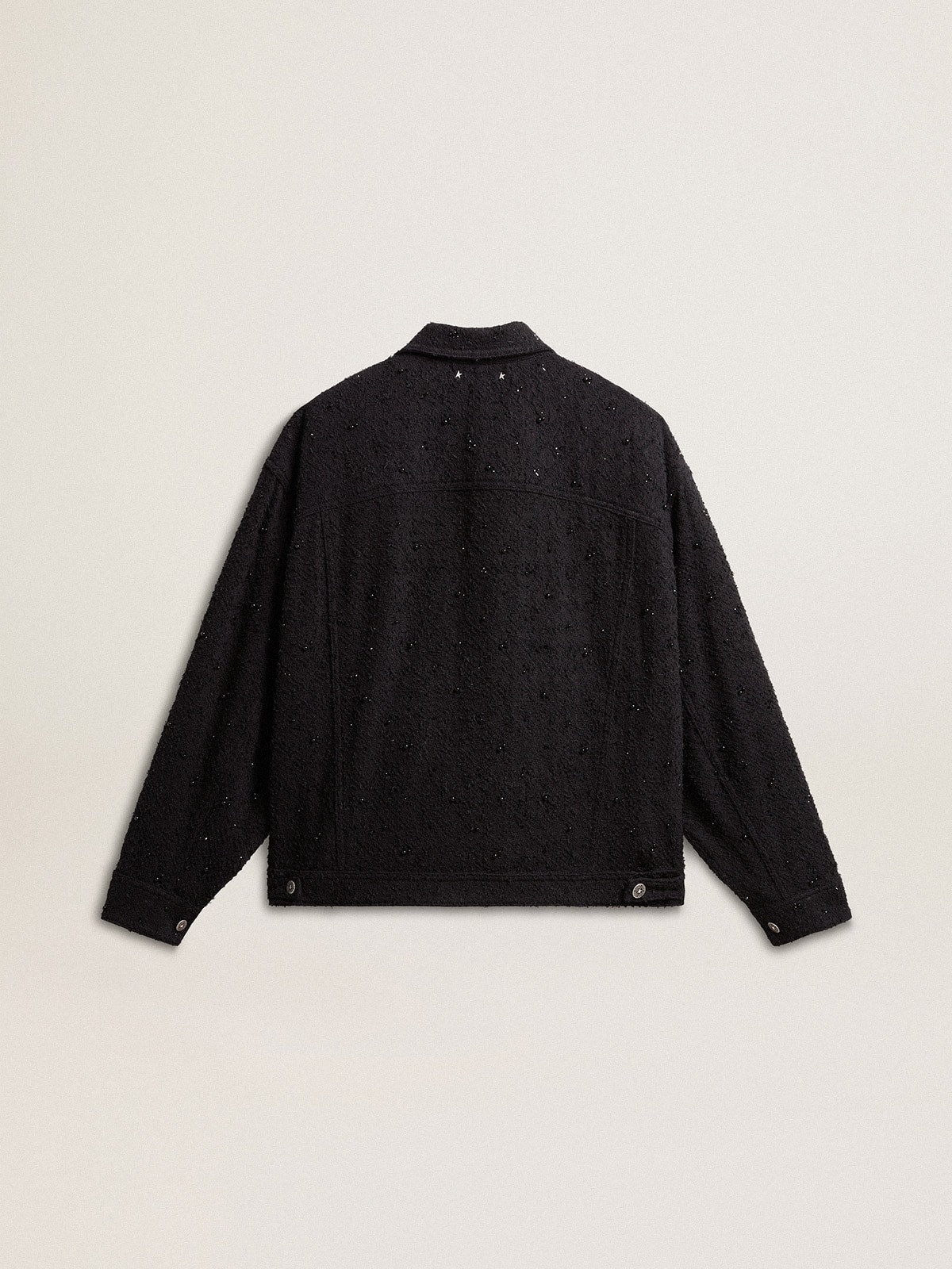 Women’s black denim jacket with embroidery