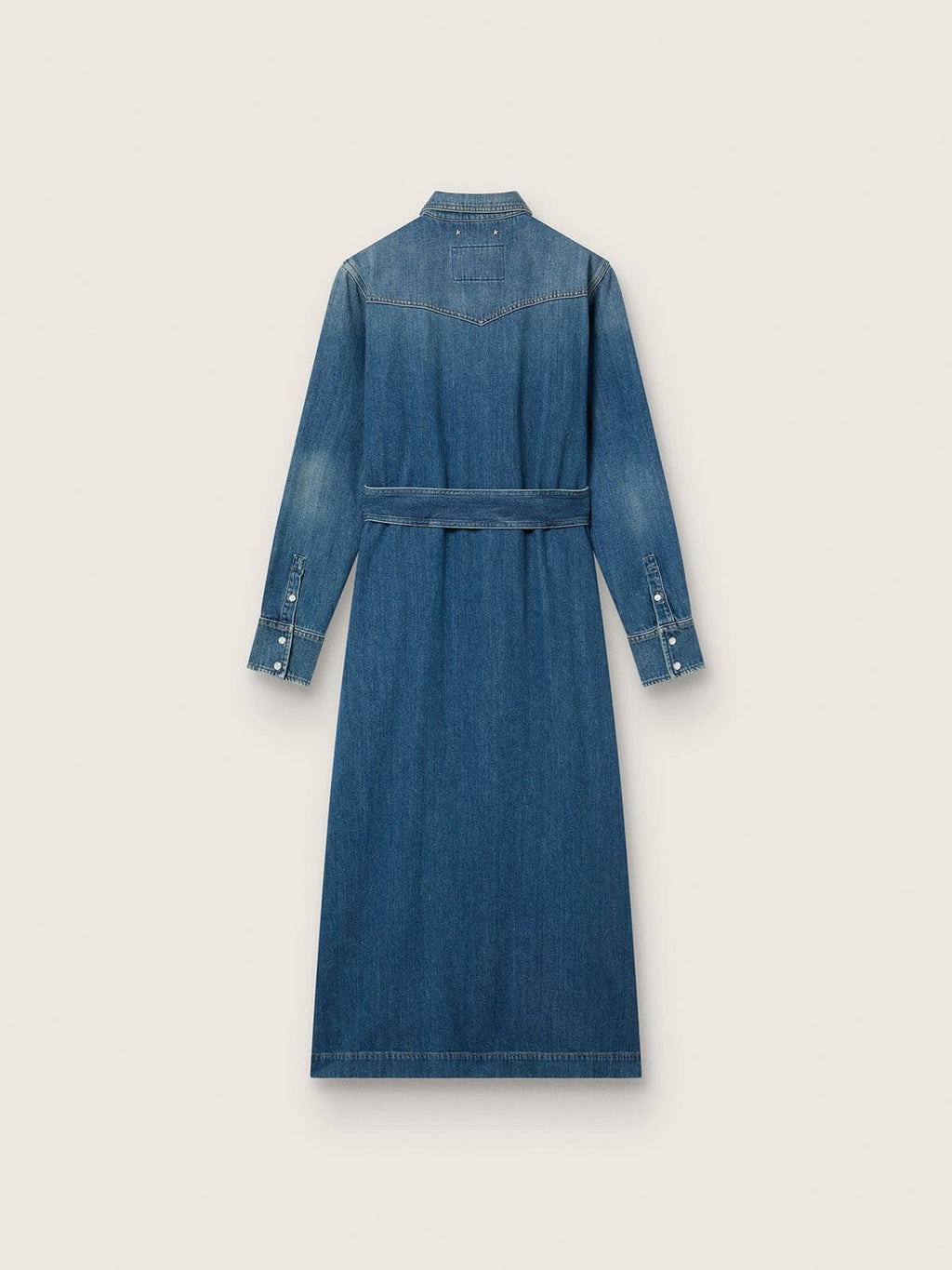 Women's shirt dress in denim with belt
