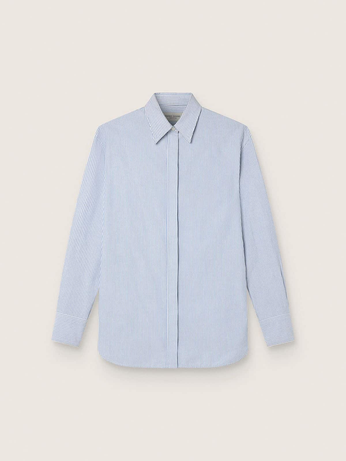 Women's shirt with narrow stripes