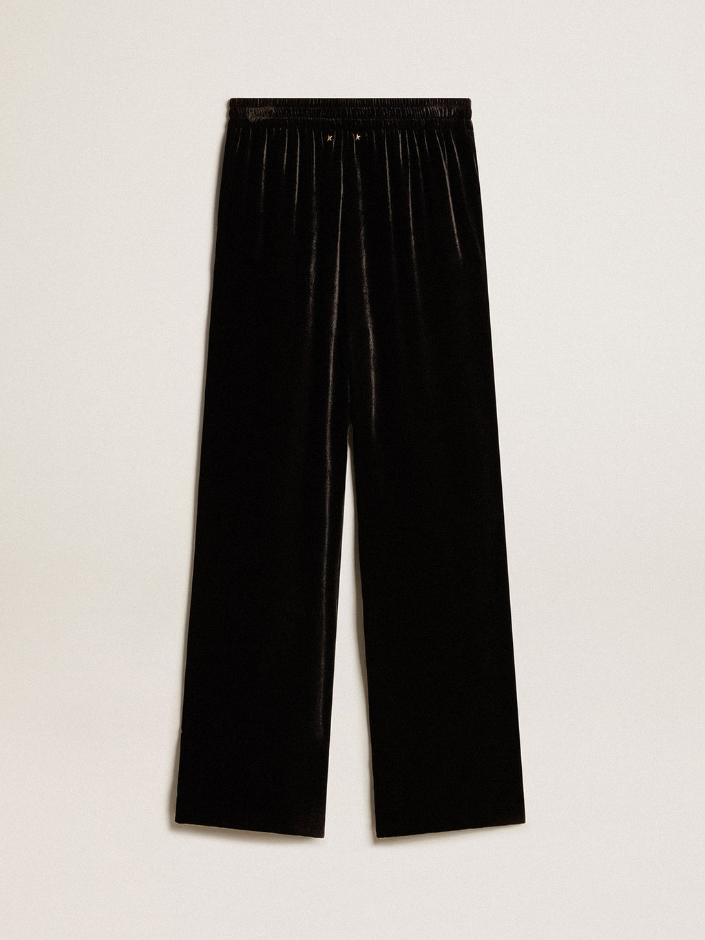 Black joggers with white embroidery