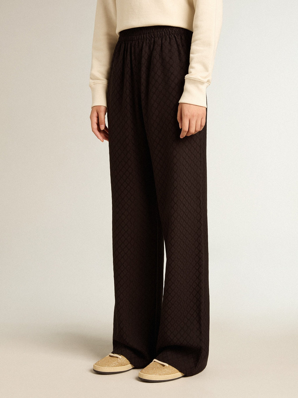 Women’s black viscose joggers