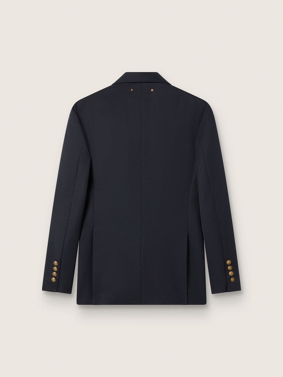 Women's double-breasted dark blue blazer