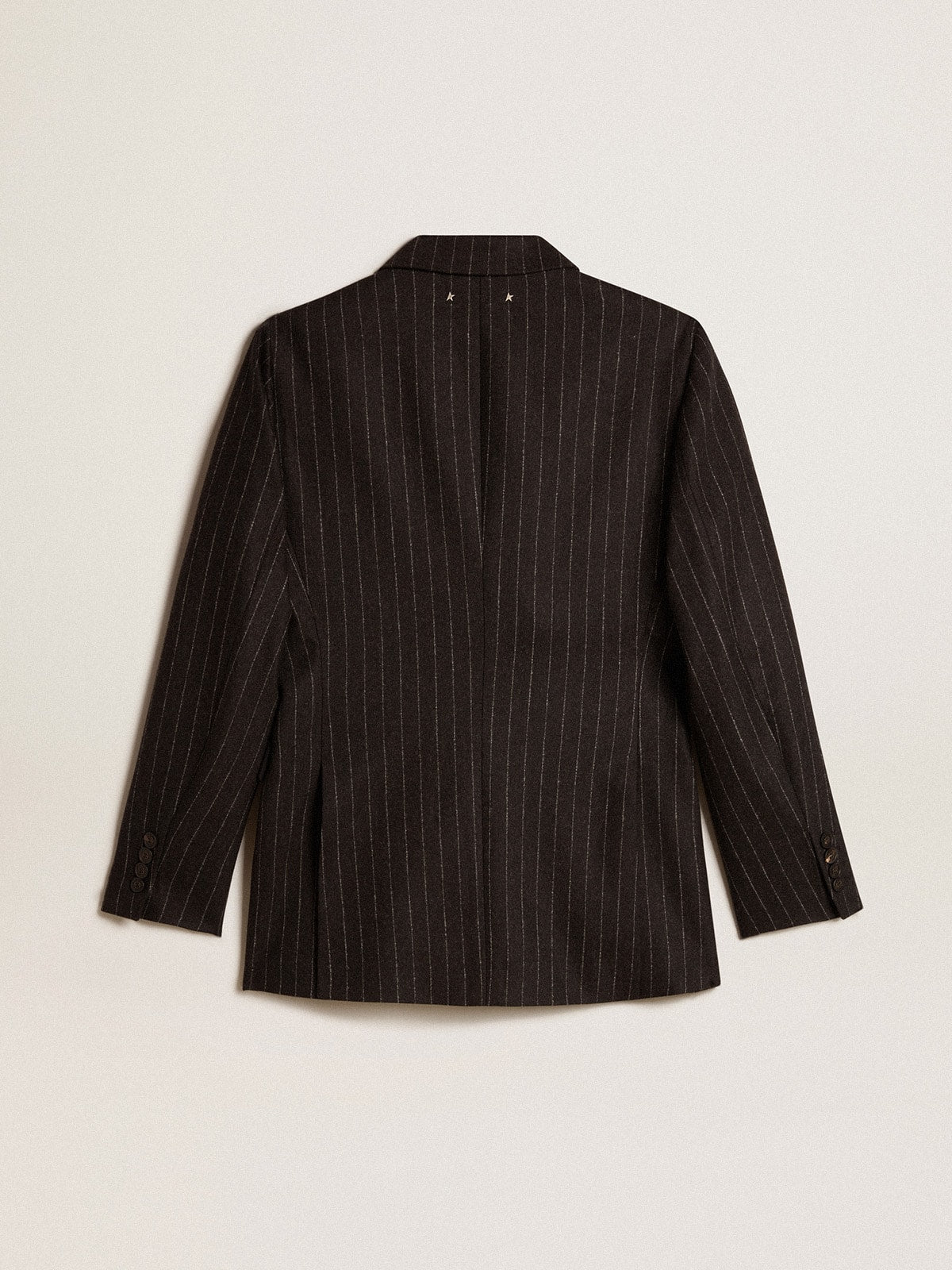 Women’s double-breasted blazer in gray melange wool