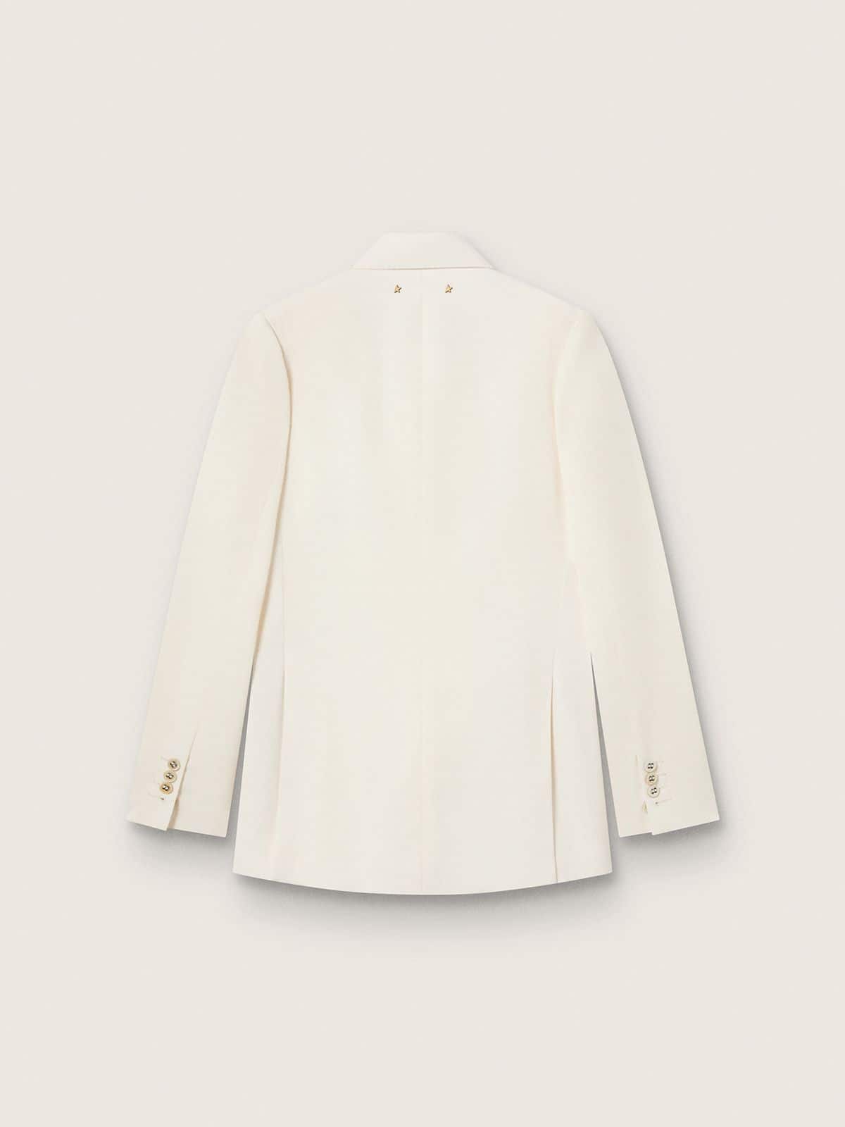 Women’s aged white double-breasted blazer