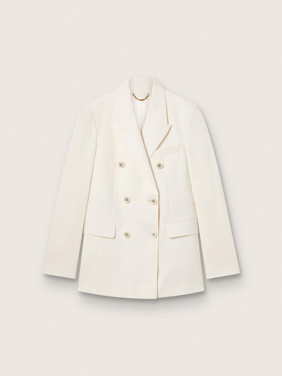 Women’s aged white double-breasted blazer