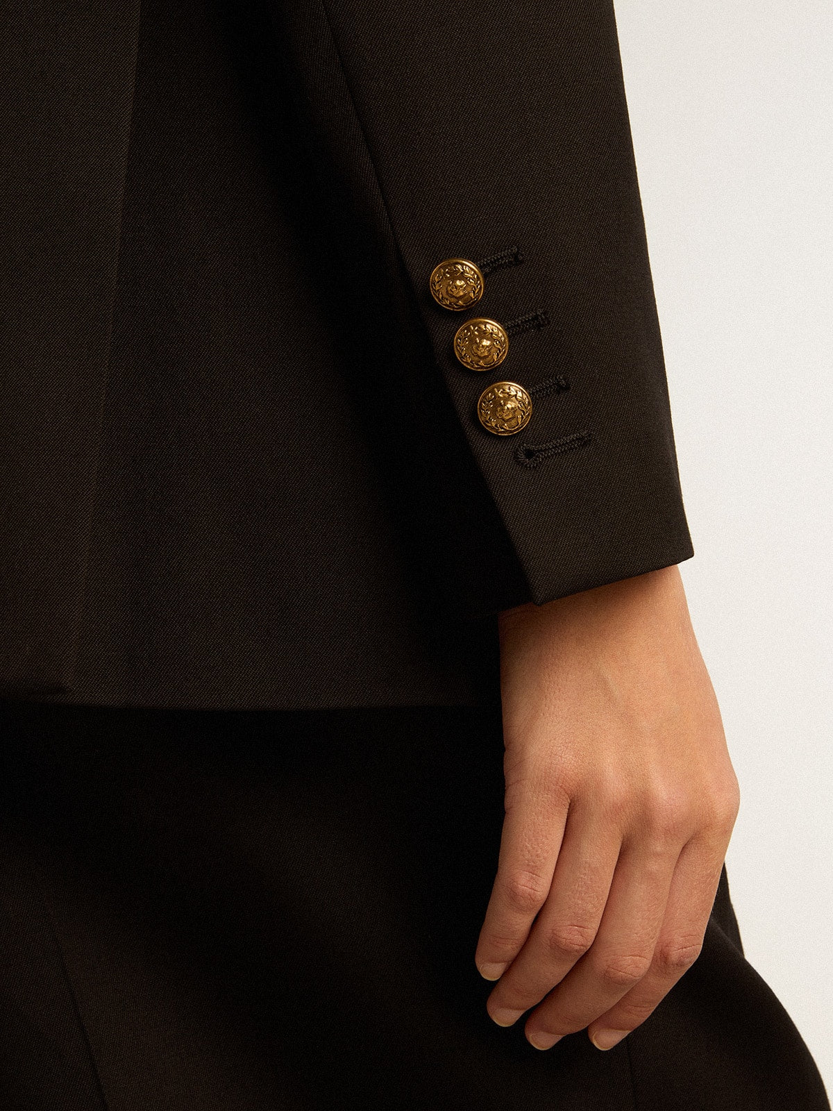 Women’s black double-breasted blazer