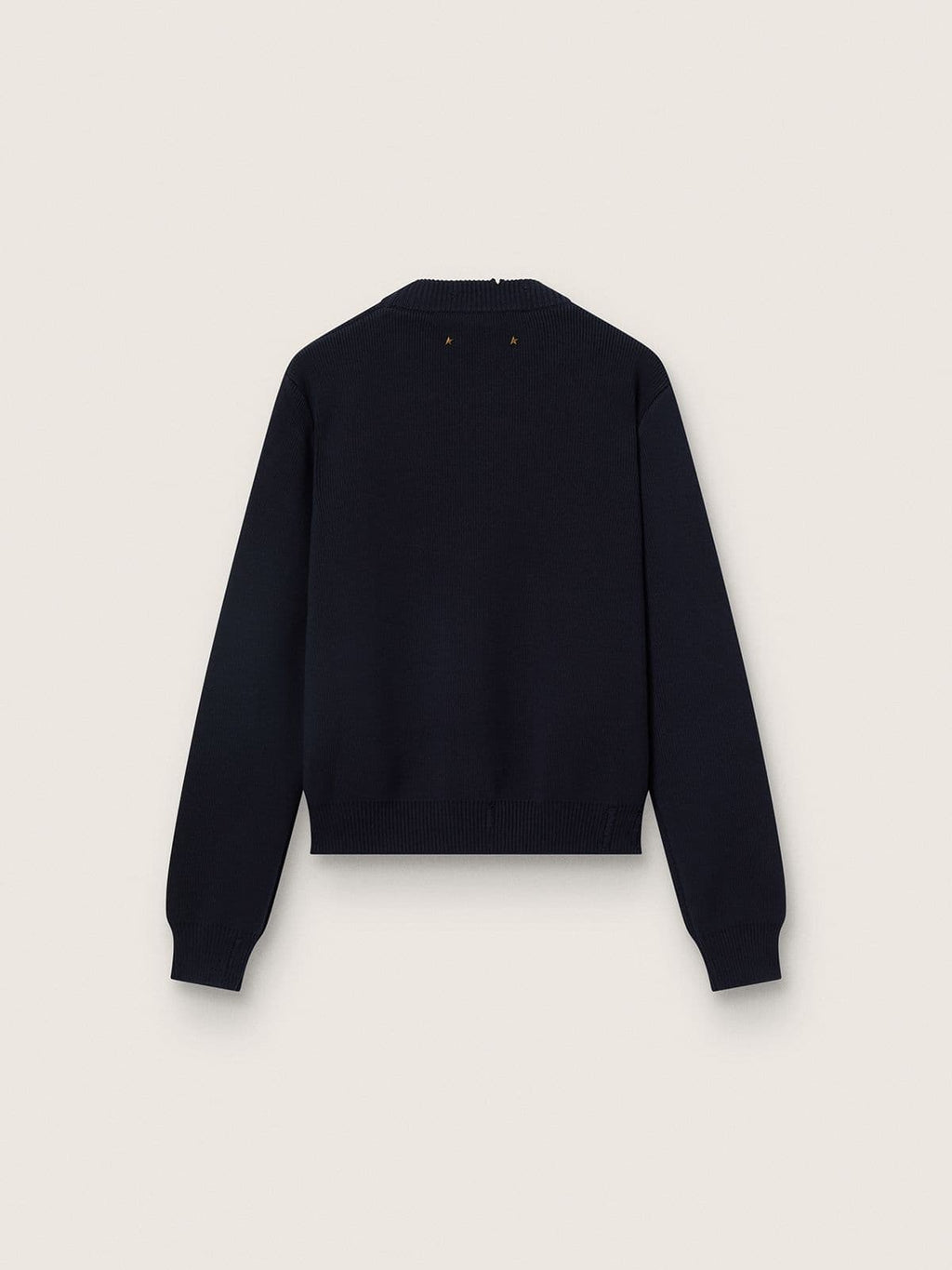 Women’s round-neck sweater in dark blue cotton