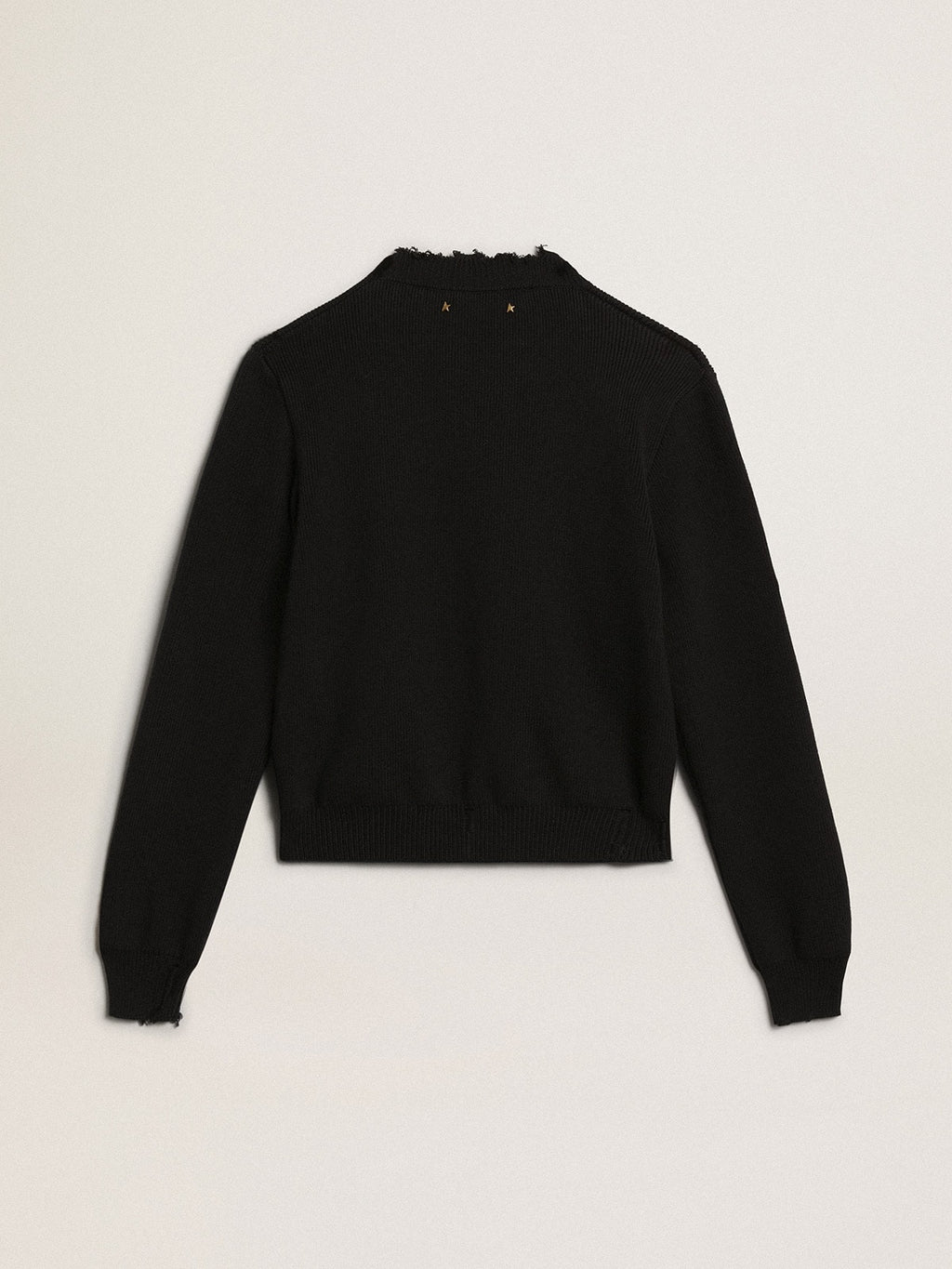 Women’s round-neck sweater in dark blue cotton