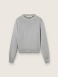 Women's round-neck sweater in gray cotton