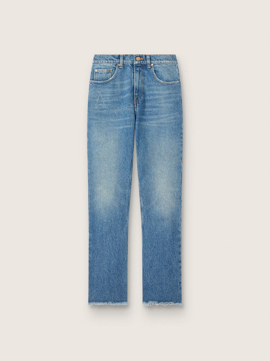 Women's cropped flared jeans with medium wash