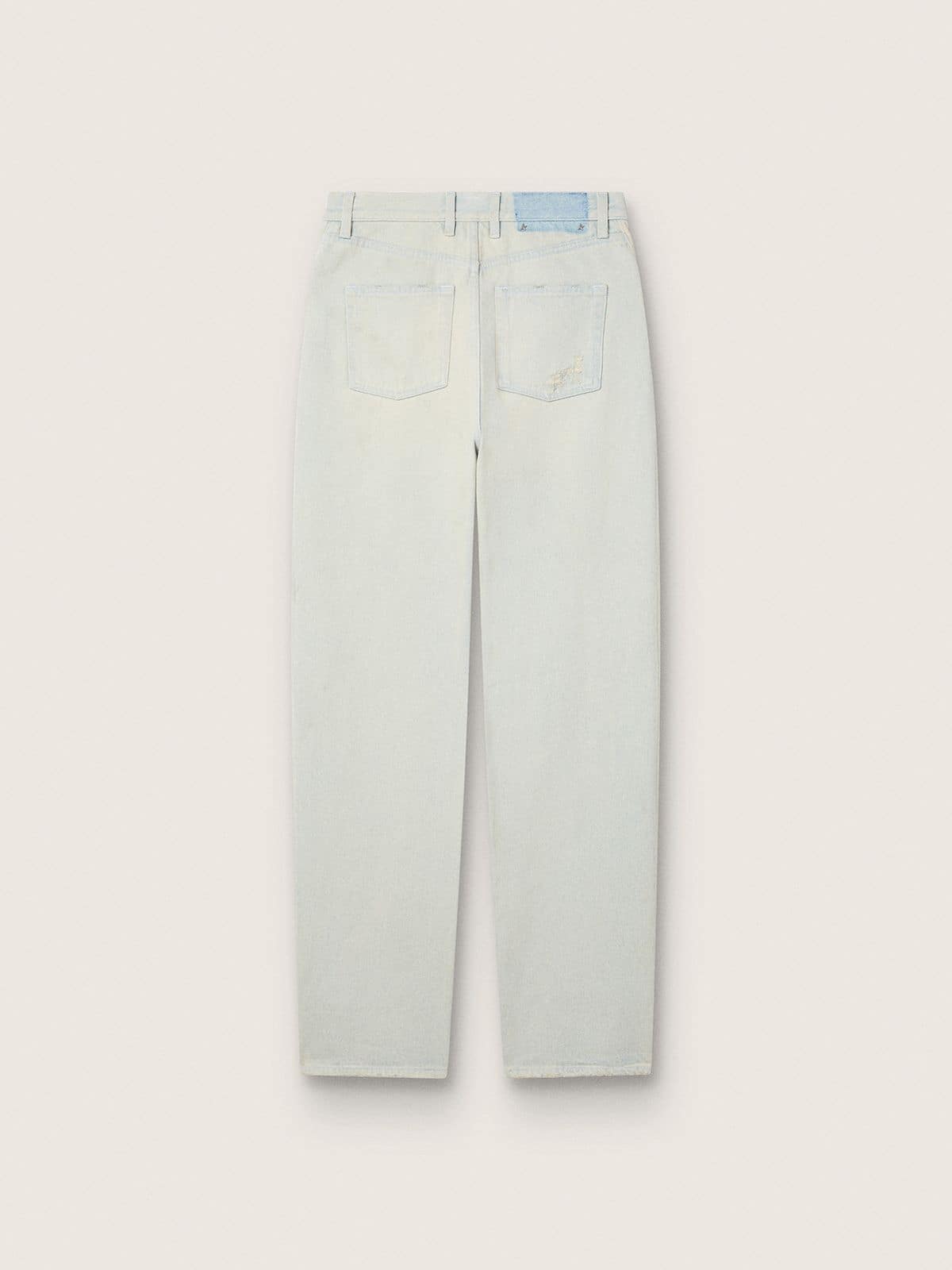 Women's bleached jeans with cabochon crystals