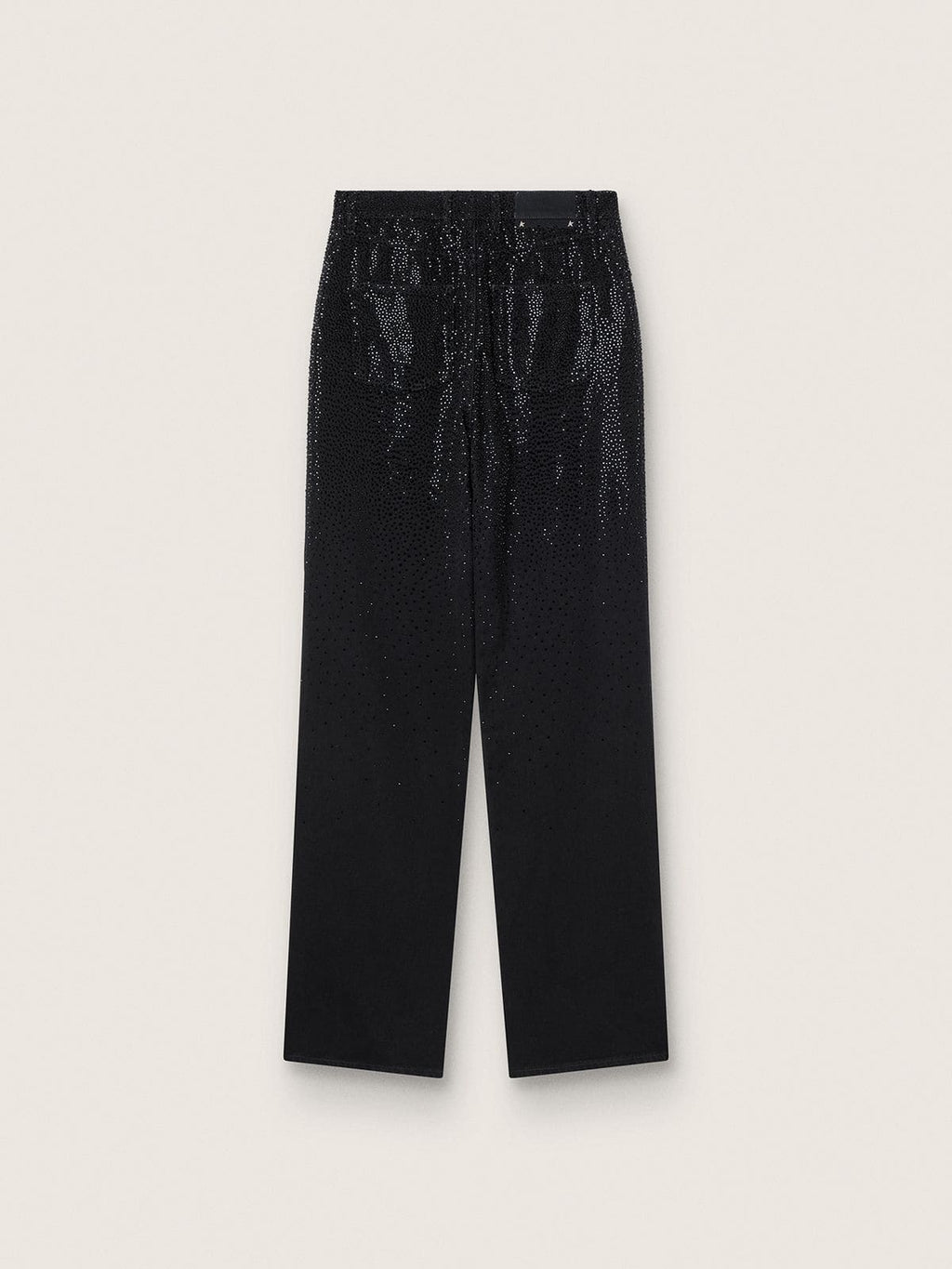 Women’s cotton denim pants with shaded-effect crystal decoration