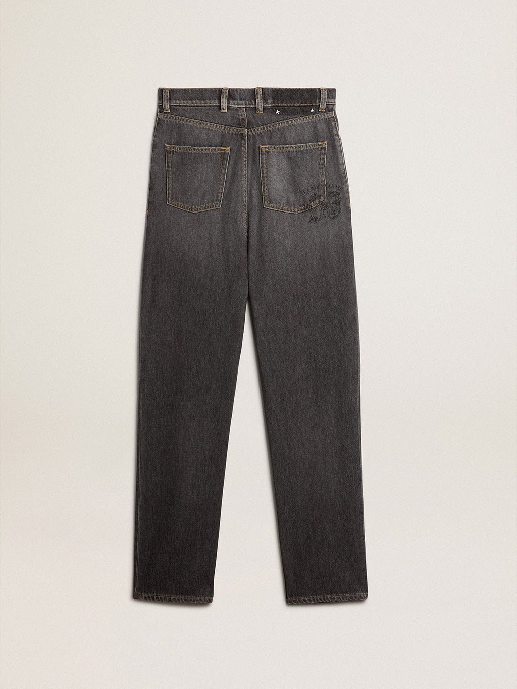 Women’s black jeans with printed pocket