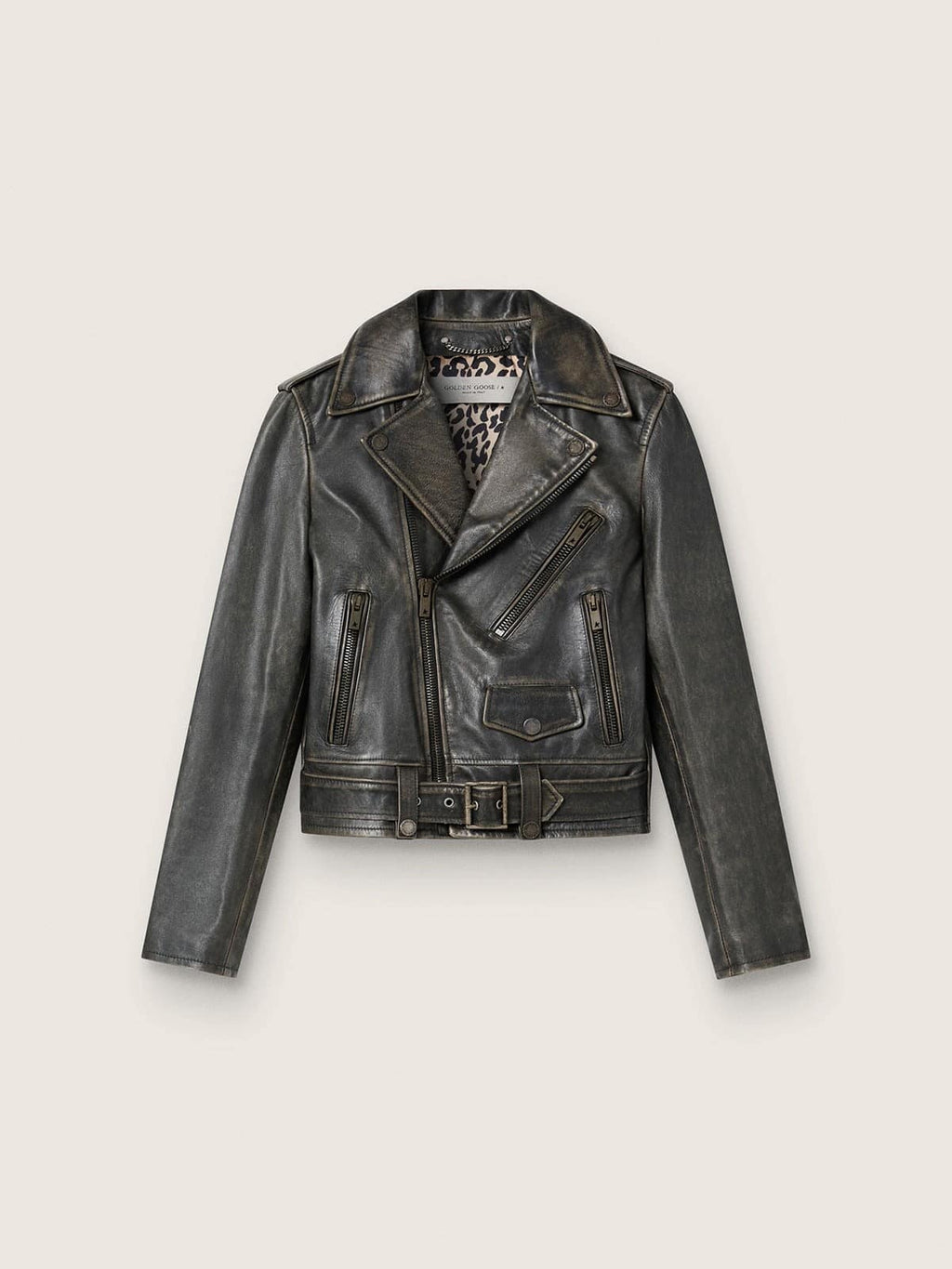 Women’s leather biker jacket