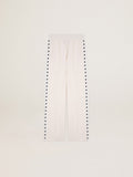 Women’s white joggers with stars on the sides