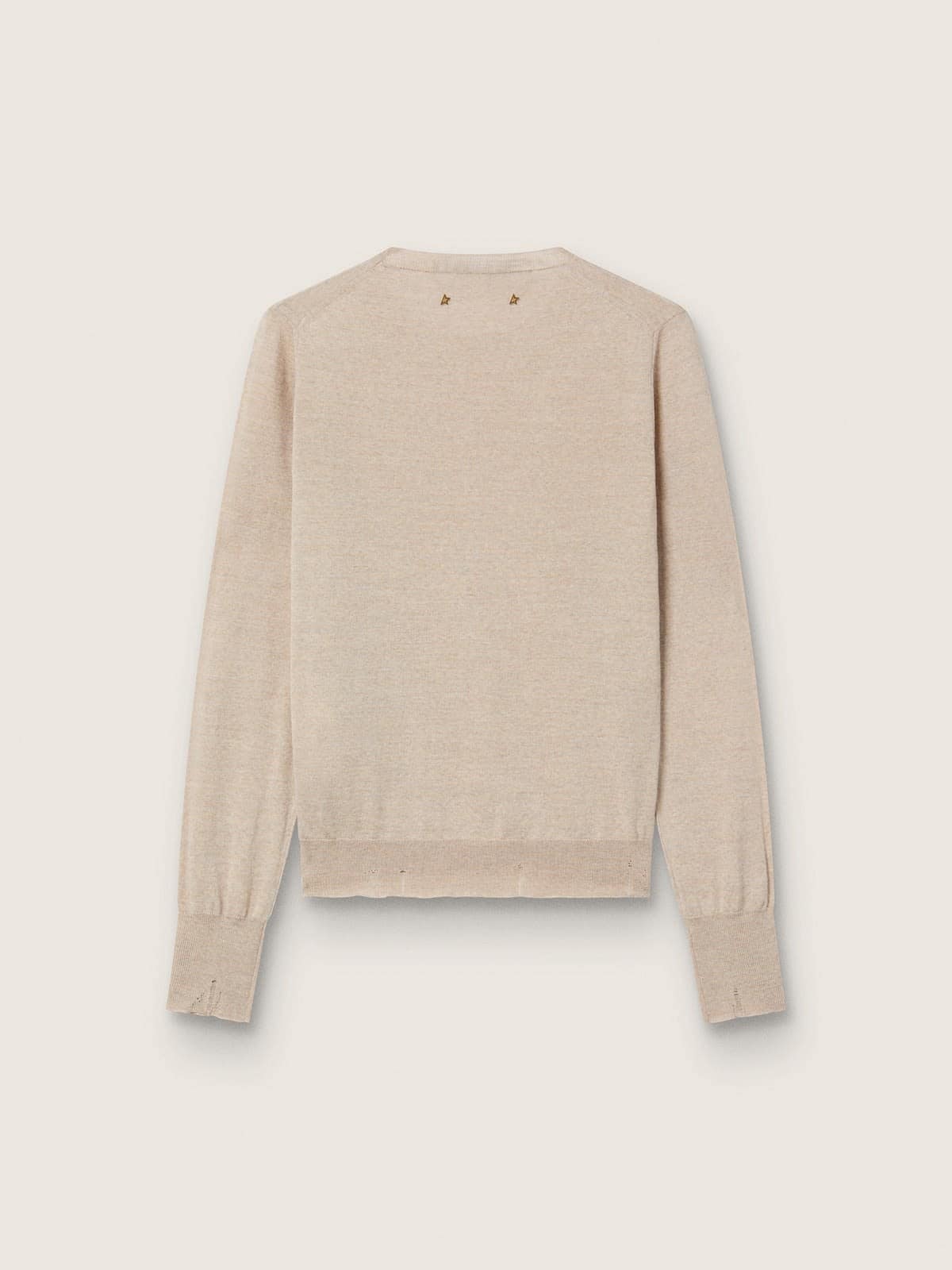 Women's sweater in light brown merino wool