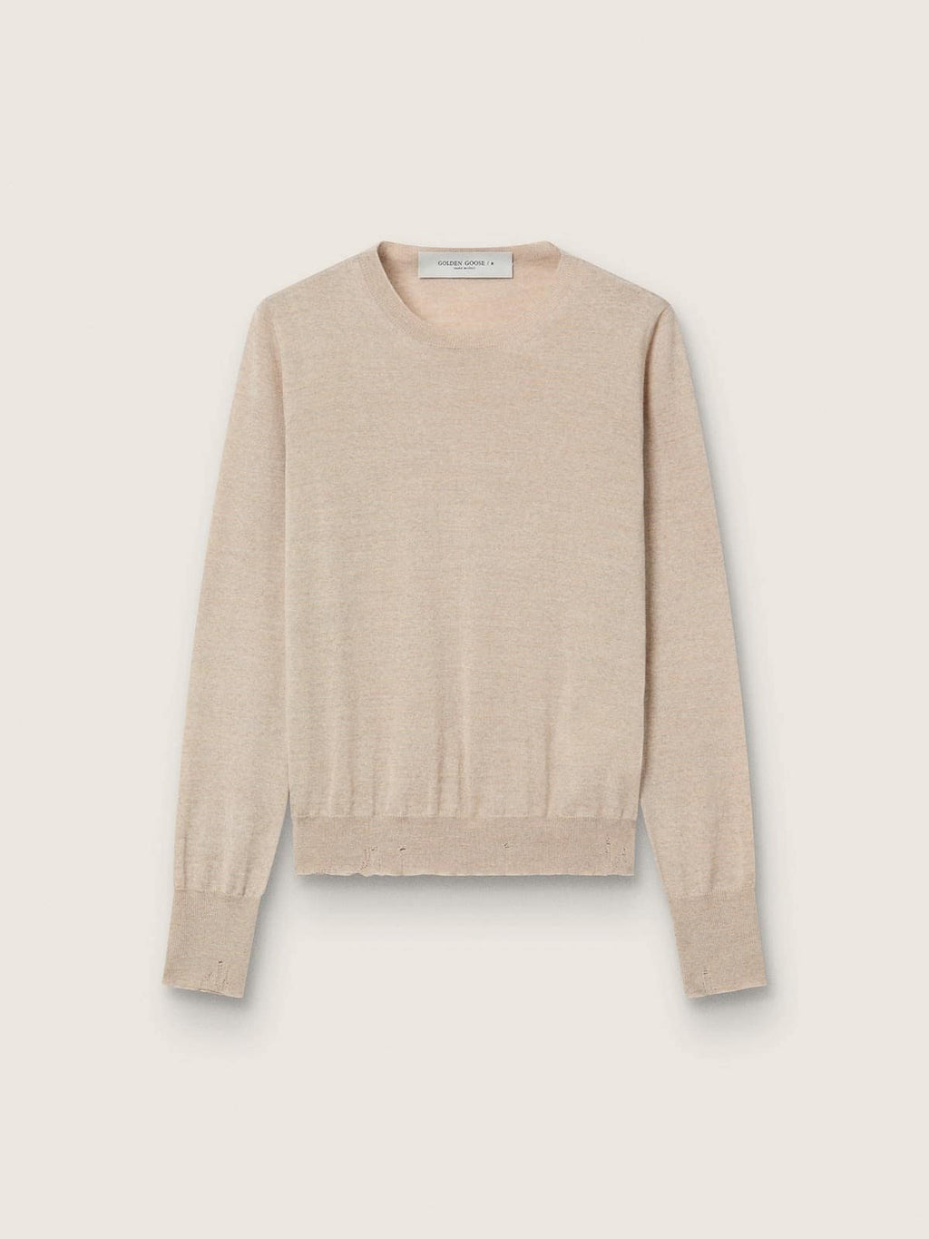 Women's sweater in light brown merino wool