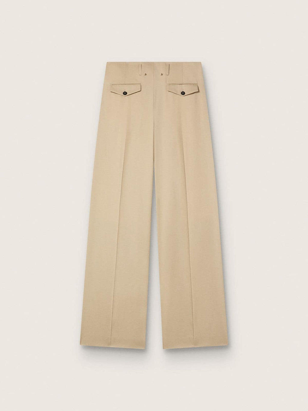 Women’s wool gabardine pants in sand