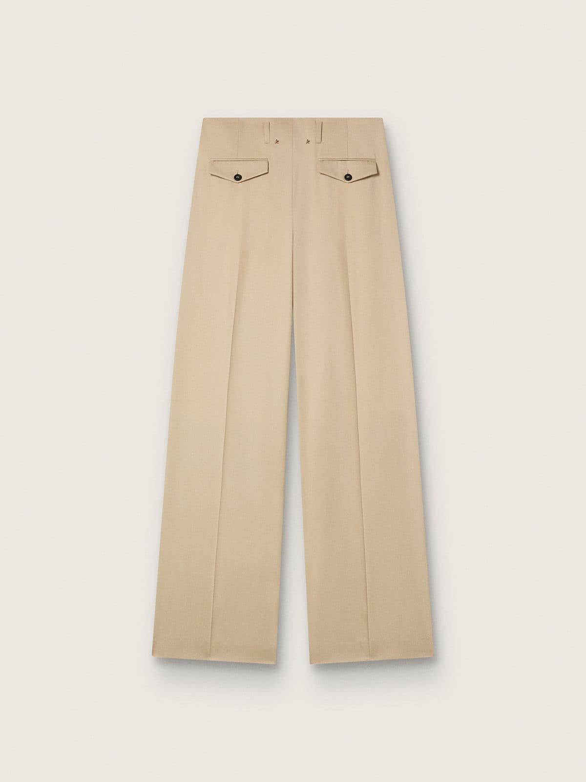 Women’s wool gabardine pants in sand