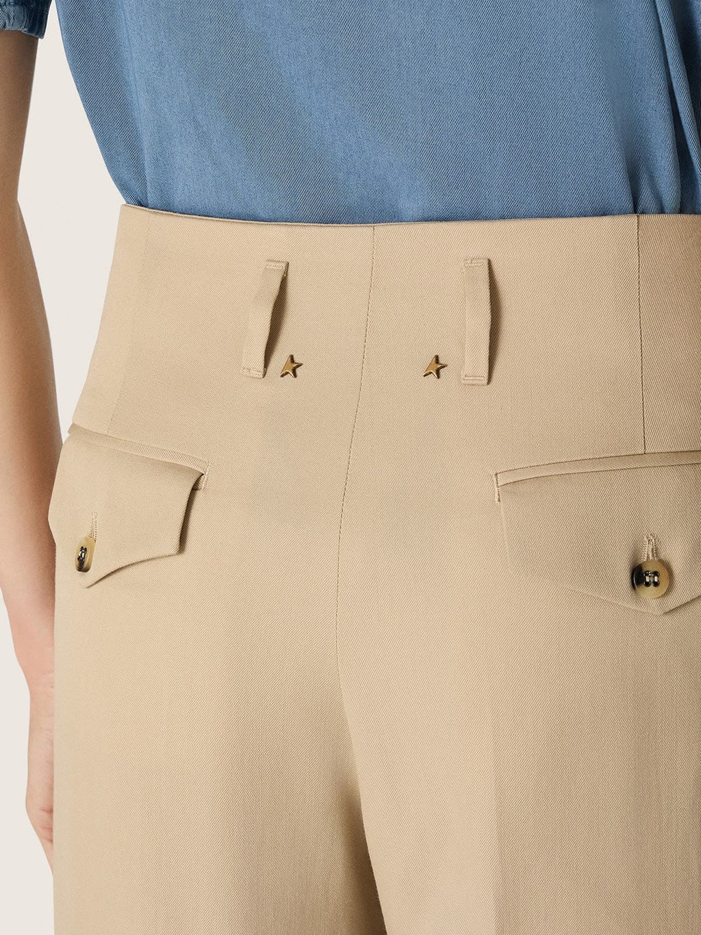 Women’s wool gabardine pants in sand