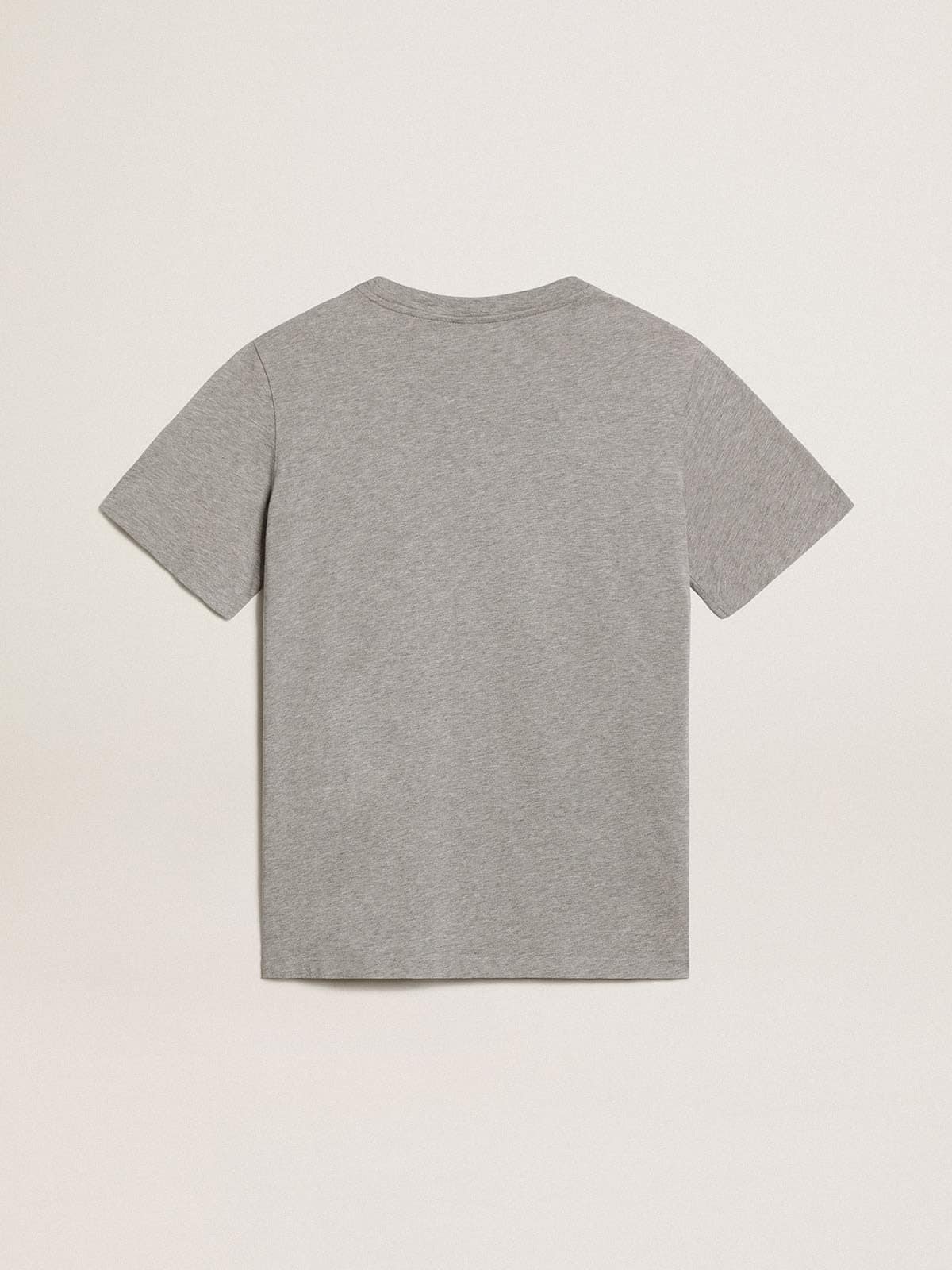 Women's mélange gray T-shirt with gold star on the front