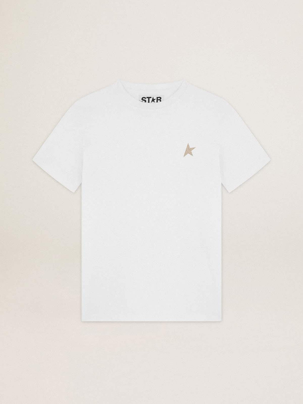 White Star Collection T-shirt with star in gold glitter on the front