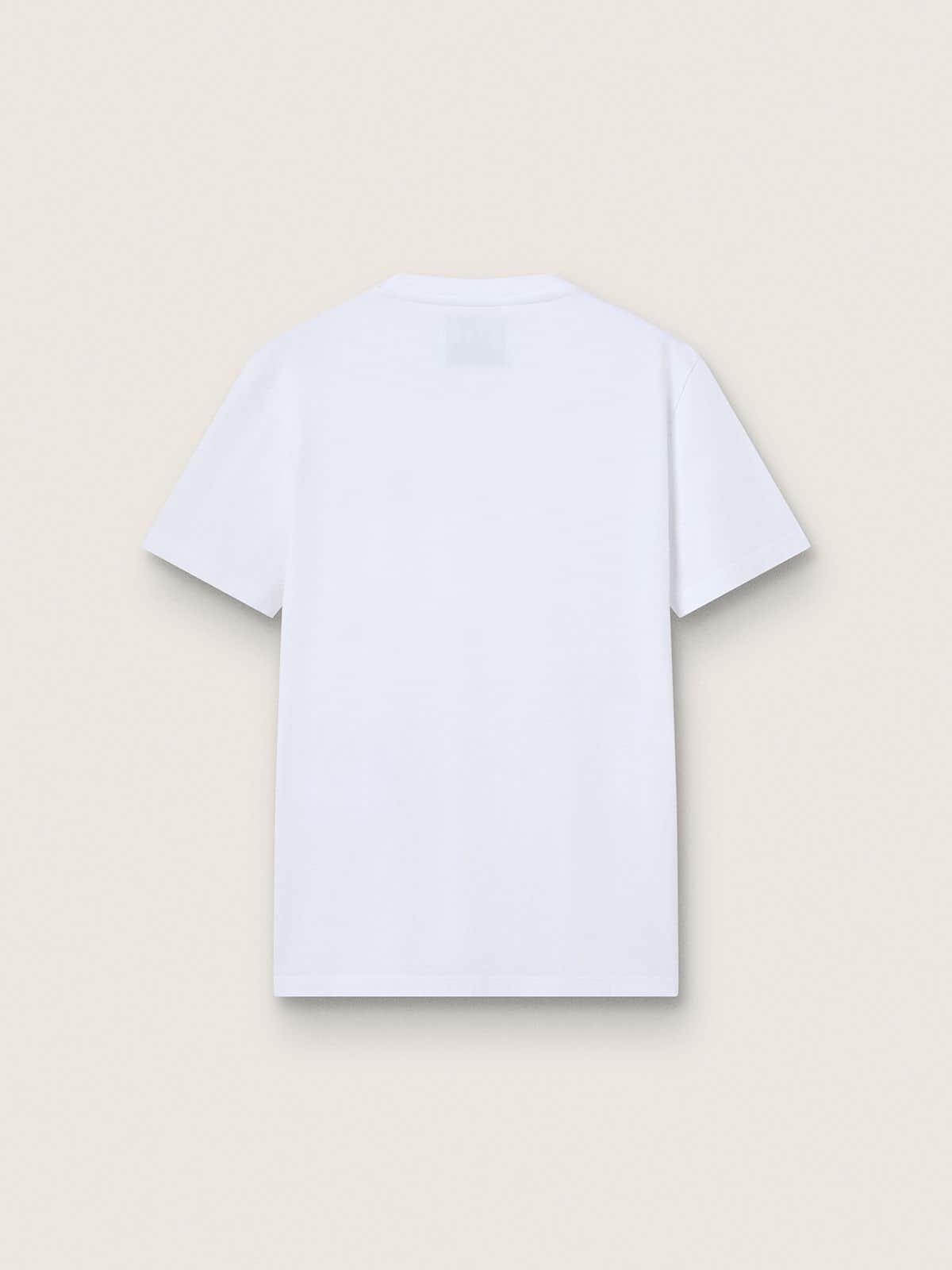 Women's white T-shirt with silver glitter star on the front