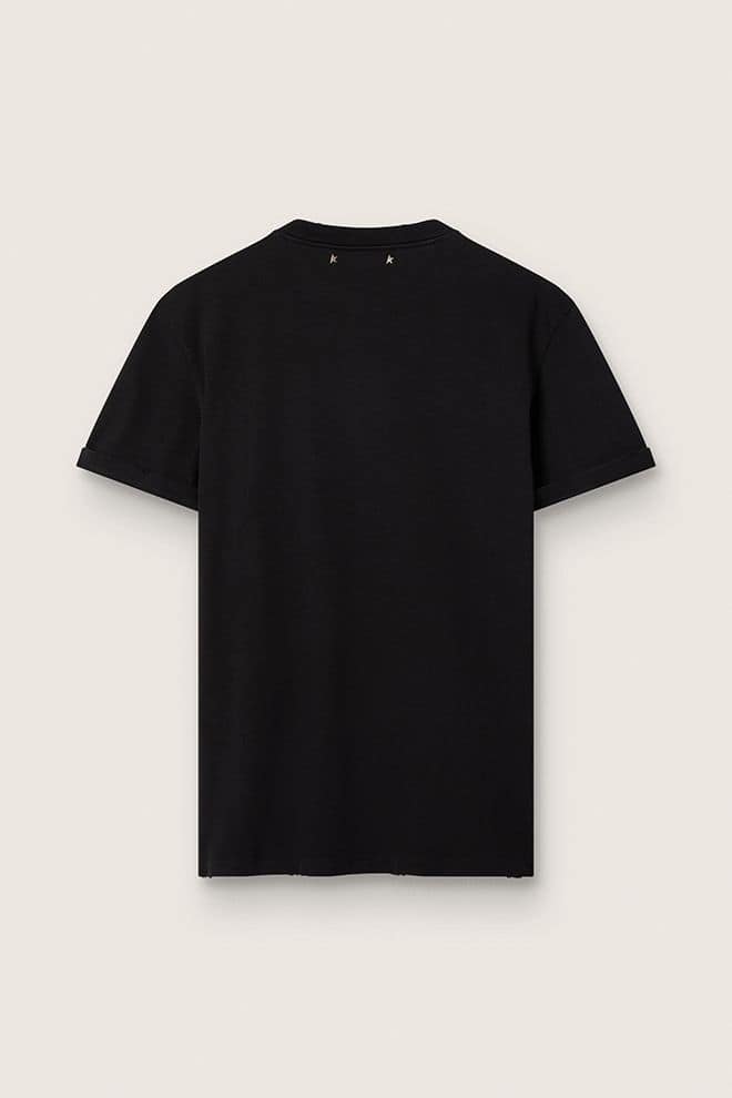Women’s regular-fit distressed T-shirt in black