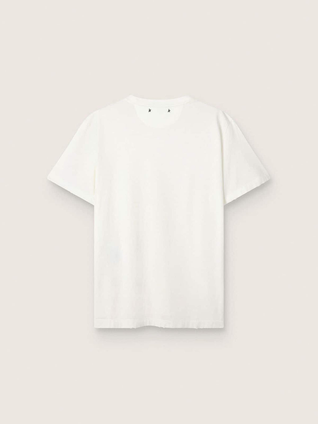Distressed regular-fit women’s T-shirt in white