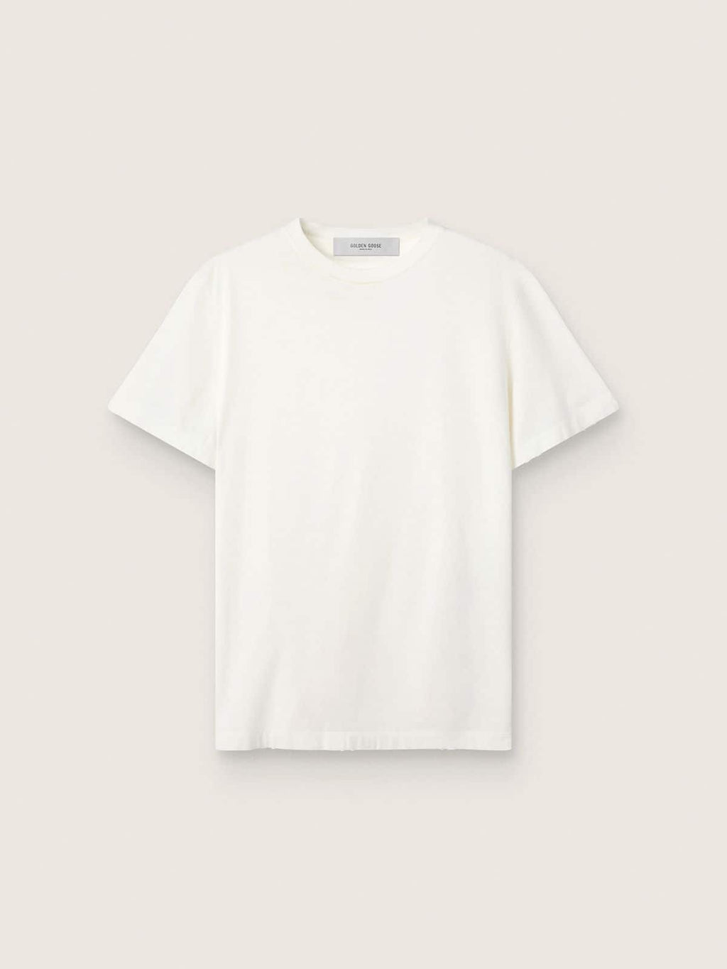 Distressed regular-fit women’s T-shirt in white
