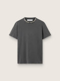 Women's anthracite gray T-shirt with crystals