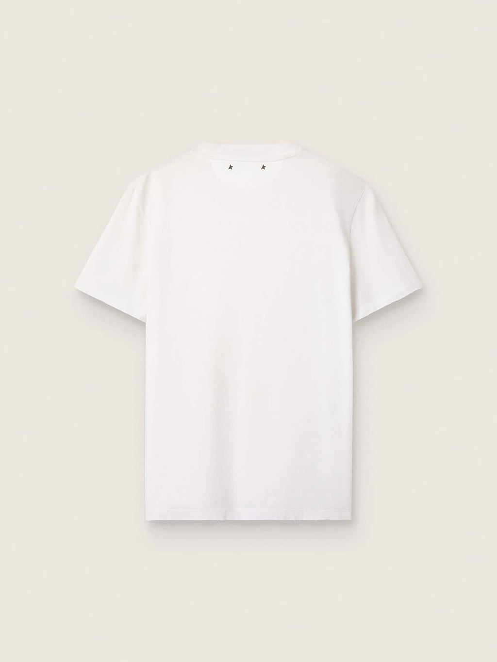 Women's white T-shirt with cabochon crystals