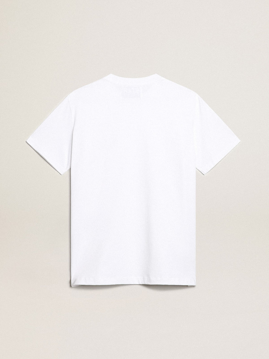 Women’s white T-shirt with dark blue star on the front
