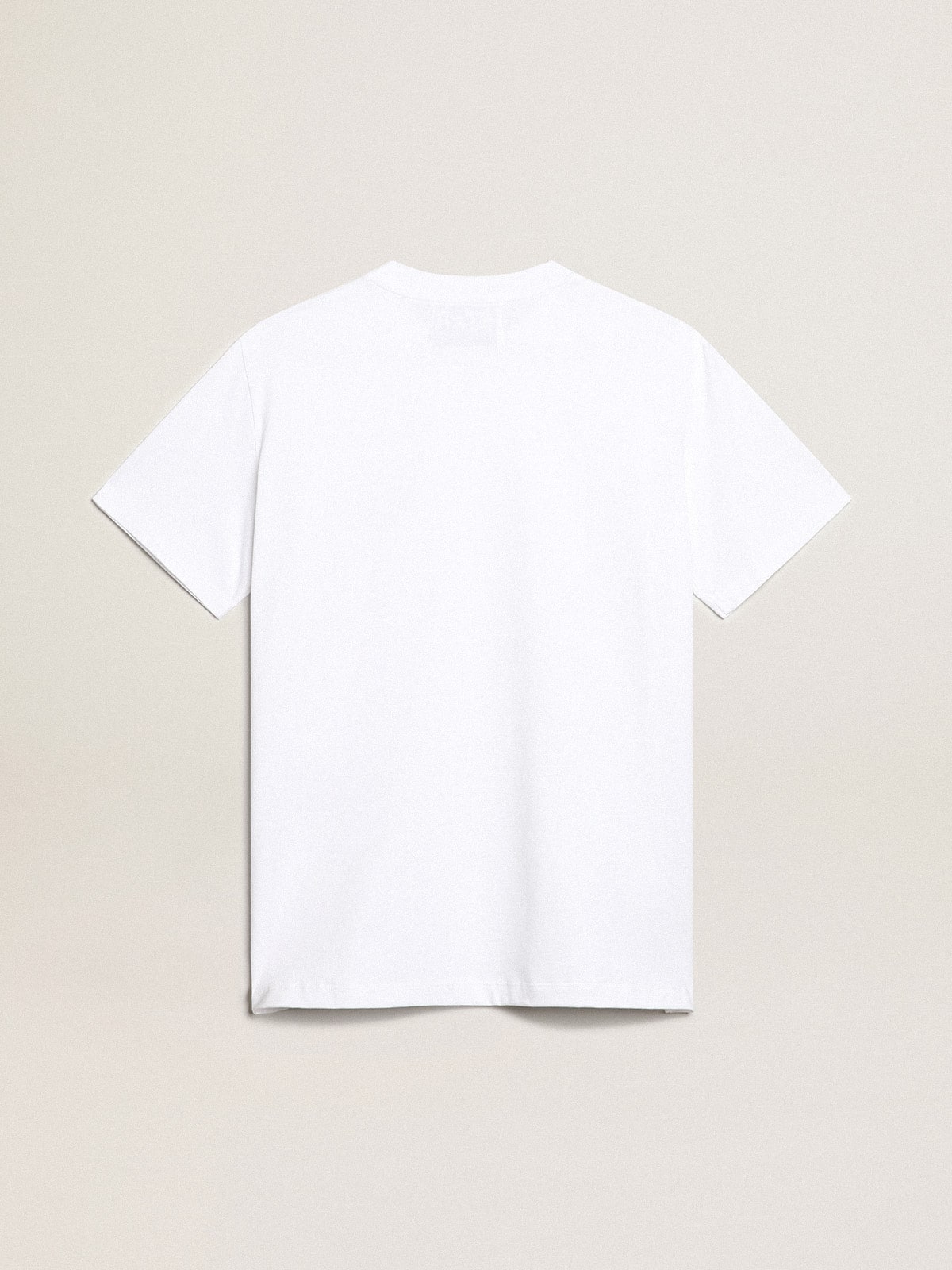 Women’s white T-shirt with dark blue star on the front