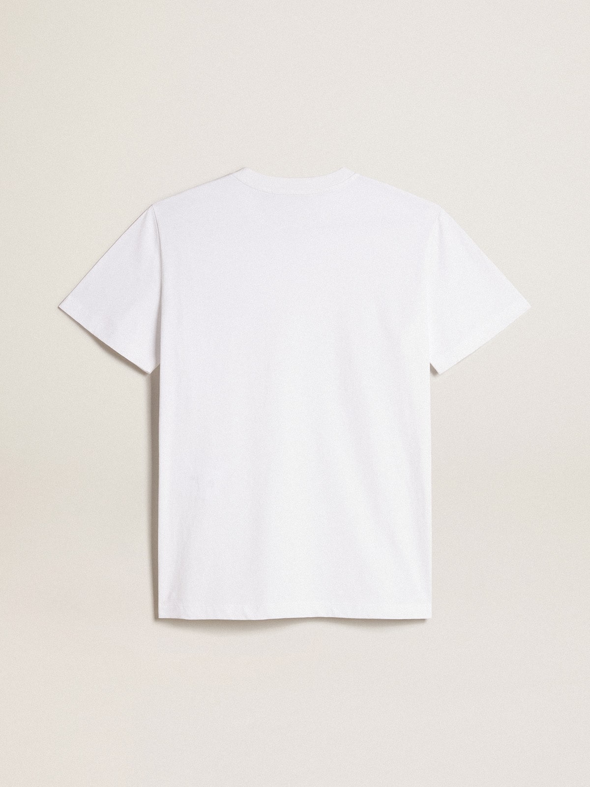 Women’s white T-shirt with burgundy star on the front