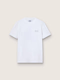Women's white T-shirt with silver glitter logo and star