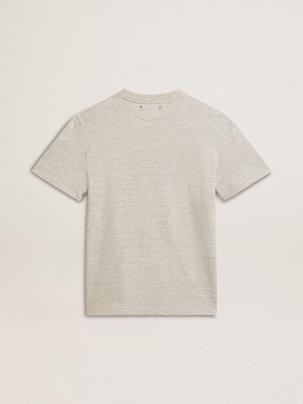 Women’s T-shirt in gray melange cotton with seasonal print