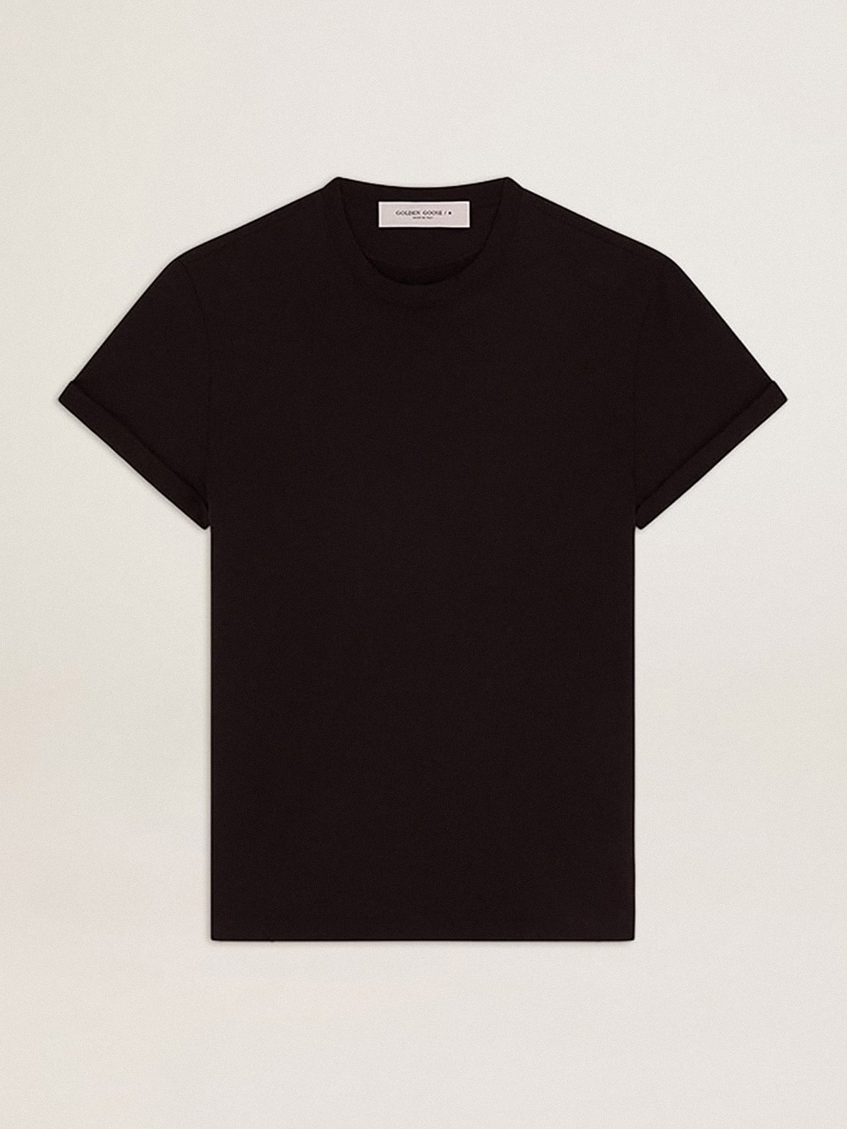 Women’s slim-fit distressed T-shirt in black