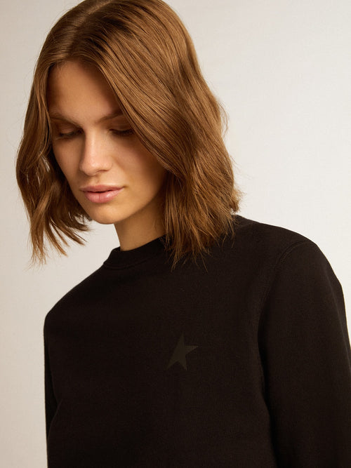 Black Athena Star Collection sweatshirt with tone-on-tone star on the front