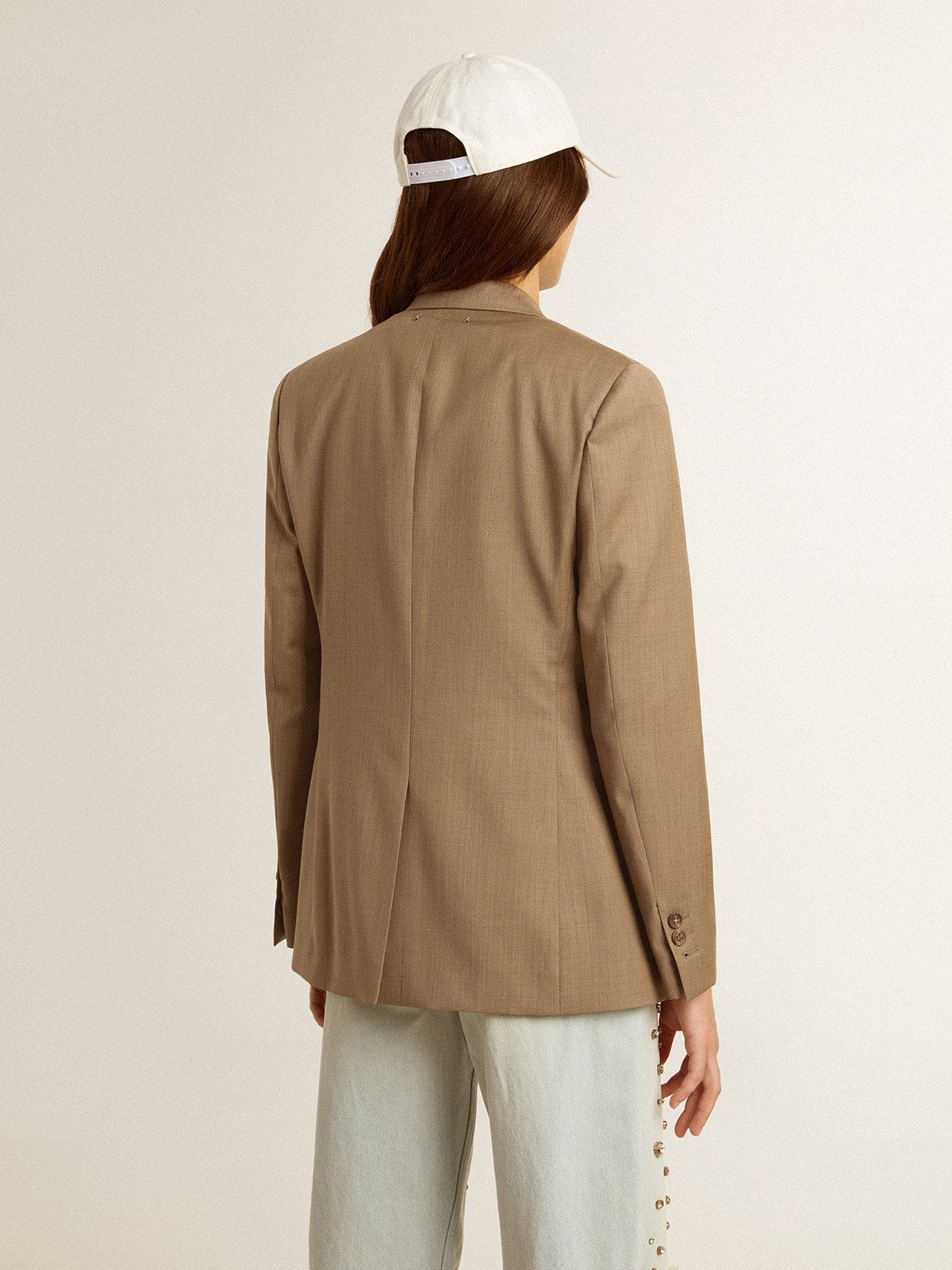 Women's dove-gray double-breasted blazer