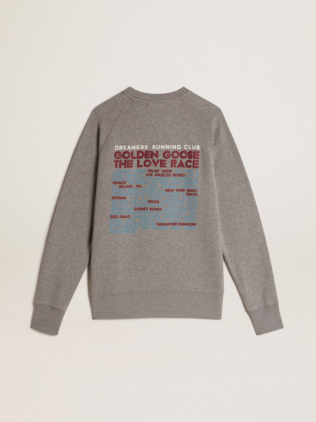Gray melange cotton sweatshirt with manifesto on the back