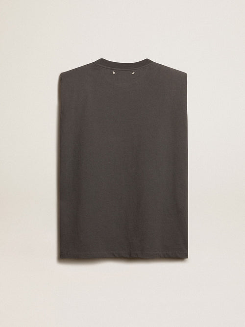 Anthracite gray sleeveless T-shirt