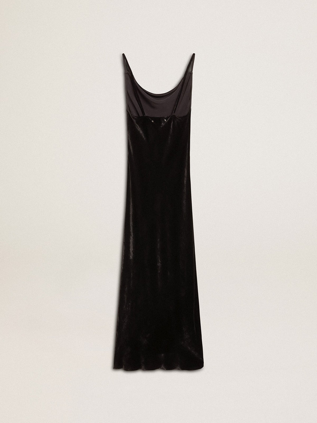 Women's black velvet-effect slip dress